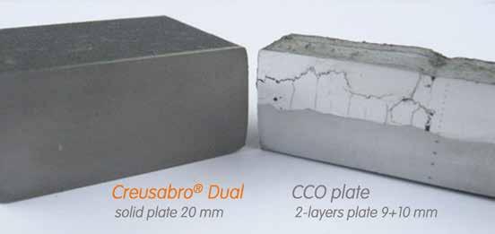 is an abrasion resistant steel with ultrahigh tensile properties and enhanced crack resistance for massive structural parts submitted to heavy loads in service.