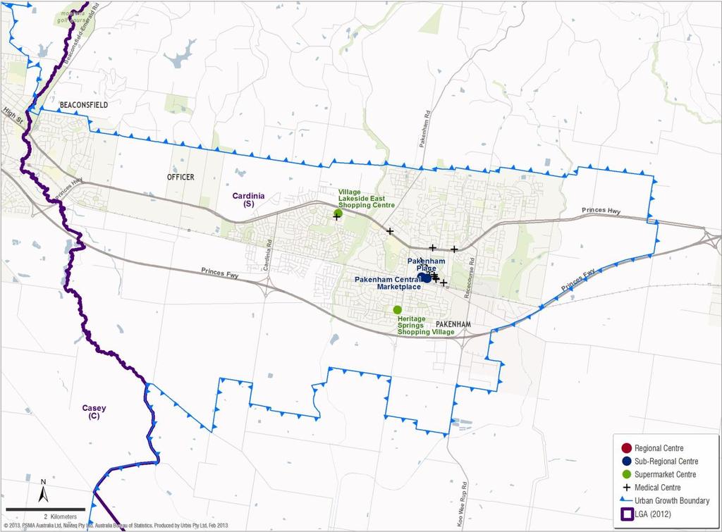 MEDICAL CENTRES AND ACTIVITY CENTRES IN CARDINIA MAP 7.