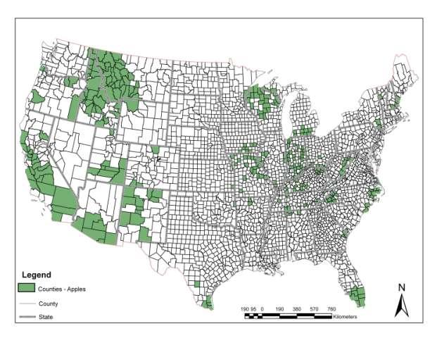 Proximity Analysis Co-occurrence by county: USDA National Land Class Data: Class 82