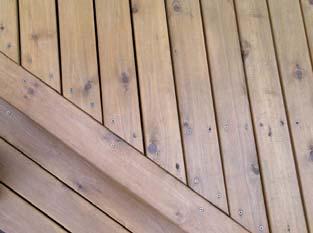 Decking Lumber American Lumber Standards Committee (ALSC) approved grade mark Naturally durable Redwood or Western Cedar Preservative treated American Wood Protection Association (AWPA) Ground