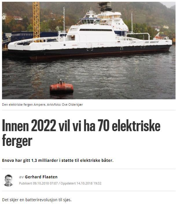 70 electric ferries by