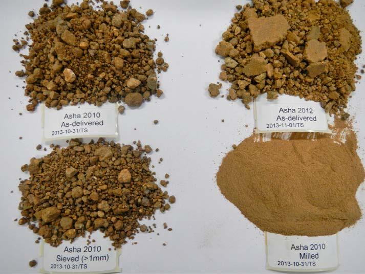 In order to achieve materials with other granule size distribution, samples were picked out from the batch 2010, and was then either milled or sieved.