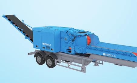 HEINOLA 1310 TRAILER Suitable for producing fuel chips, this mobile chipper is mounted to a semi-trailer and powered by a separate 565-kW Volvo Penta engine.