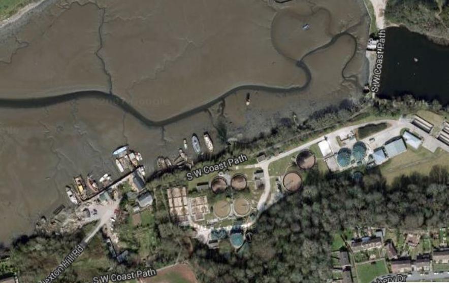 Figure 1: Aerial View of the Radford STW and low-lying coastal areas (Google Maps, 213) A number of options for extending Radford STW were considered including increasing the volume of the activated