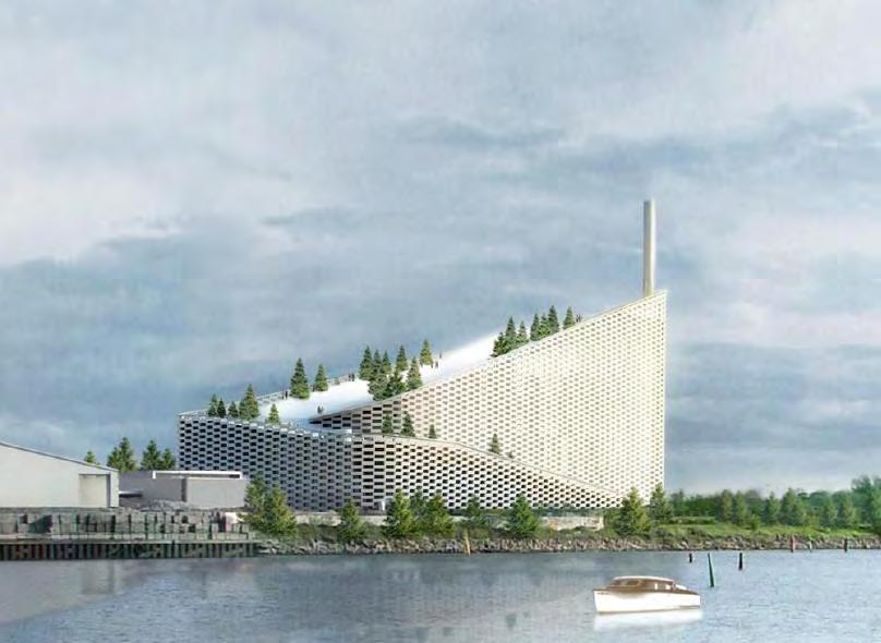 The Amager Bakke Waste-to-Energy Plant in Denmark -Innovative architectural design, with its exterior integrated with other social facilities -To employ