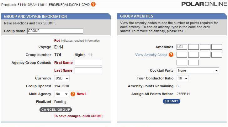 Delete name from Group Name field and type in new name, then Submit Adding Group Amenities 1.