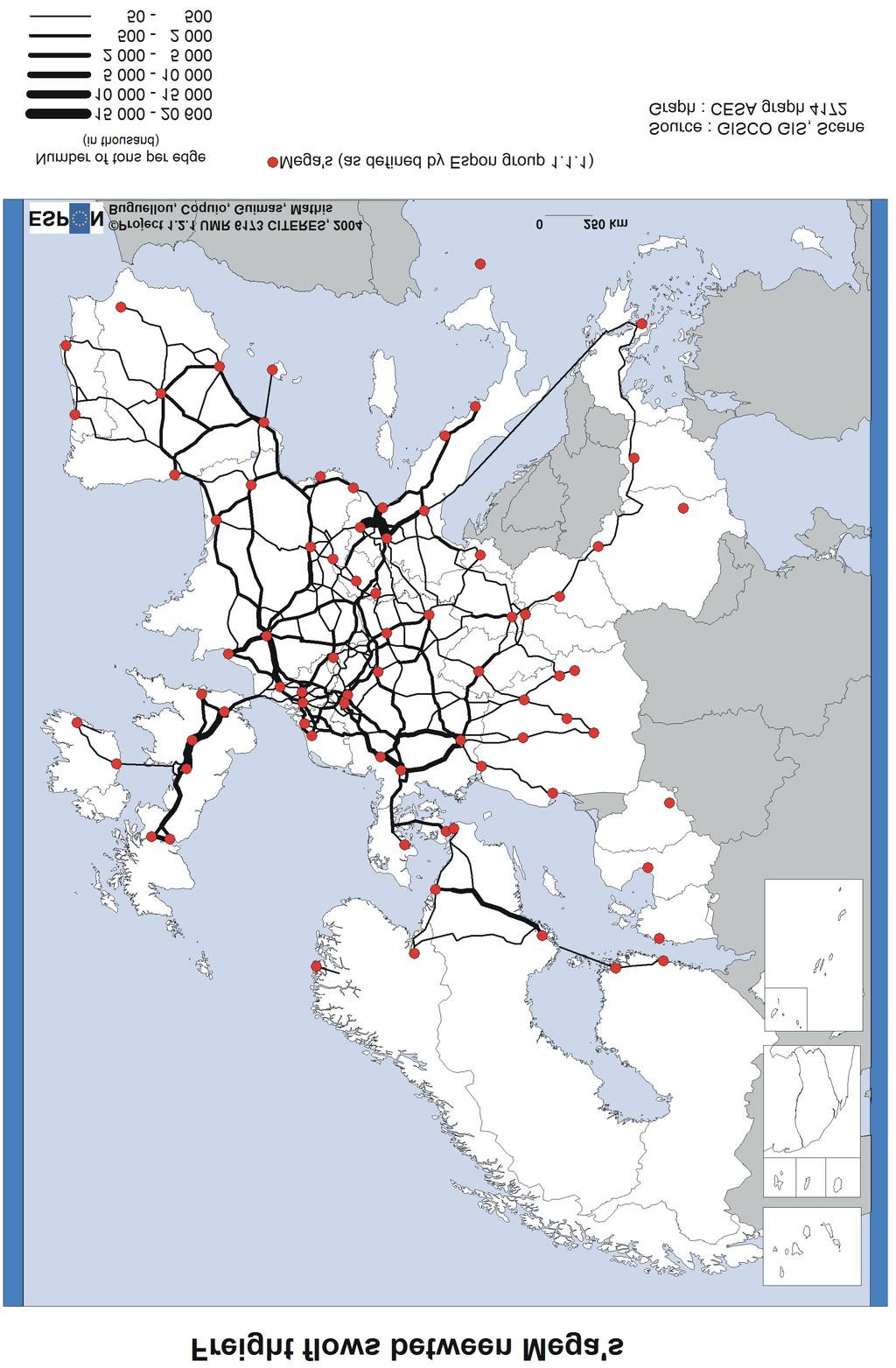Map 21 Freight flows by