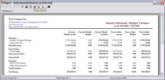 Ledger Account Summary Report After selecting the date range for the report, any desired