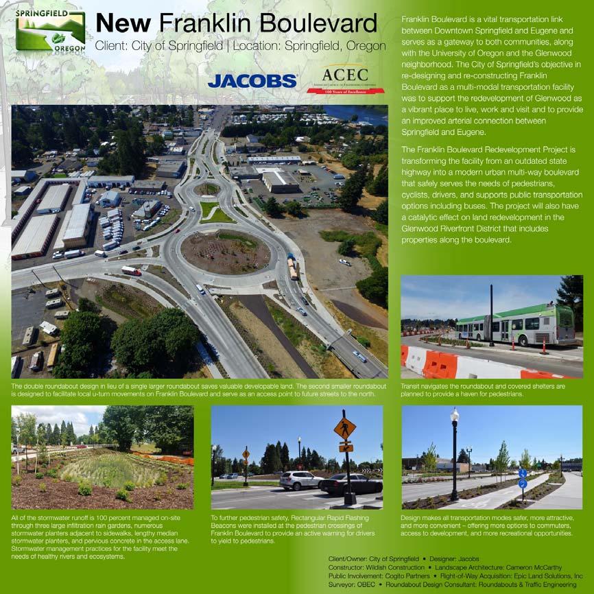 This redevelopment project transformed Franklin Boulevard from an outdated state highway into a modern urban multi way