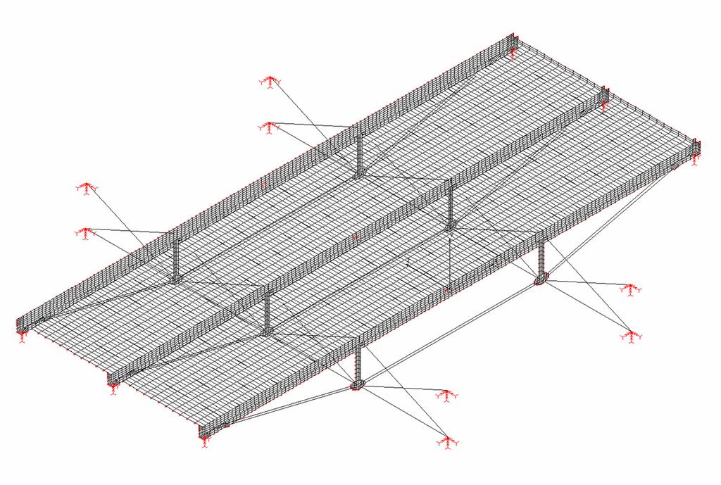 Frameworks are mutually connected in the roof plane by secondary timber beams, at mutual distance of approximately 2.33 m.