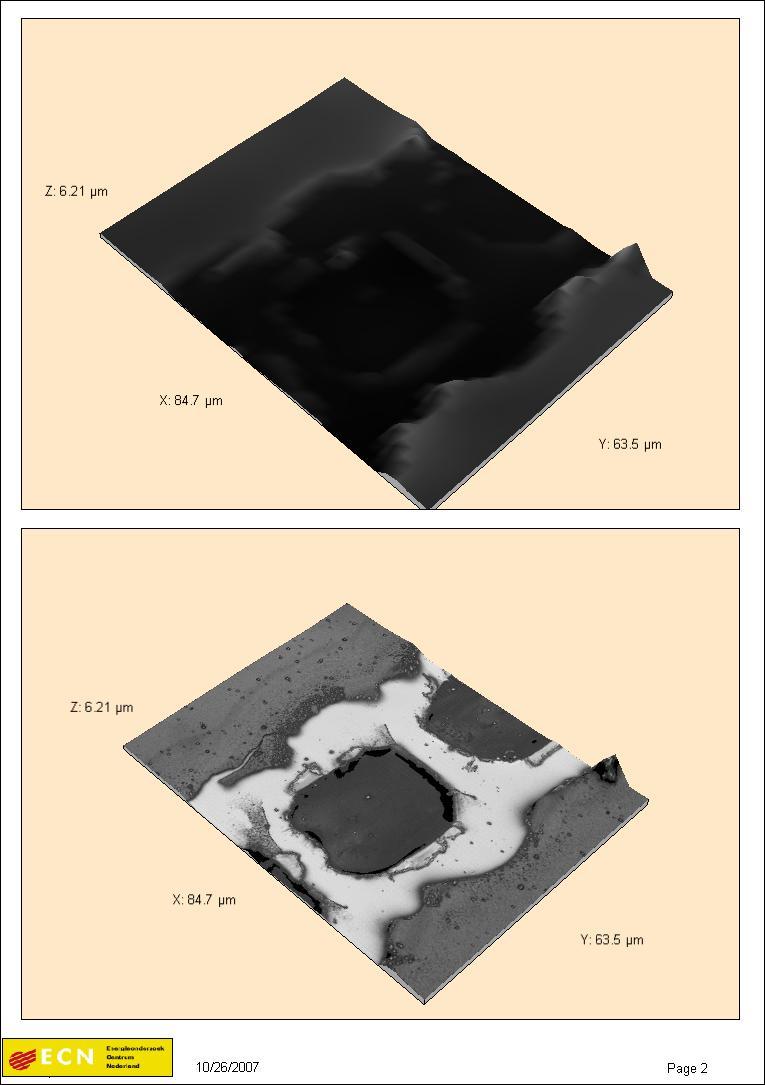 the (amorphous) silicon, as shown in Figure 7 and Figure 8, respectively. In both pictures, the optimum scribes can be found in the center. Figure 7. P1 scribes obtained with a 1064 nm ns pulsed laser.