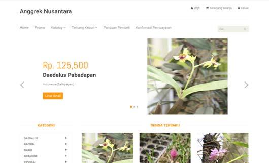 Figure 1. Online sales process design The name of the website for Dimas Orchid is Anggrek Nusantara under the domain name anggreknusantara.com and can be accessed at http://www.anggreknusantara.com. The website front page is shown in Figure 2.