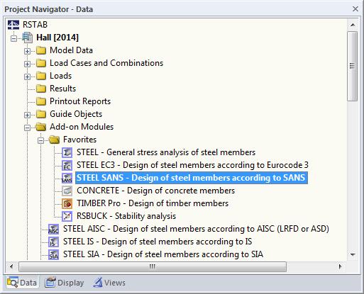 1 Introduction Navigator You can also start the add-on module in the Data navigator by clicking Add-on Modules STEEL SANS. Figure 1.
