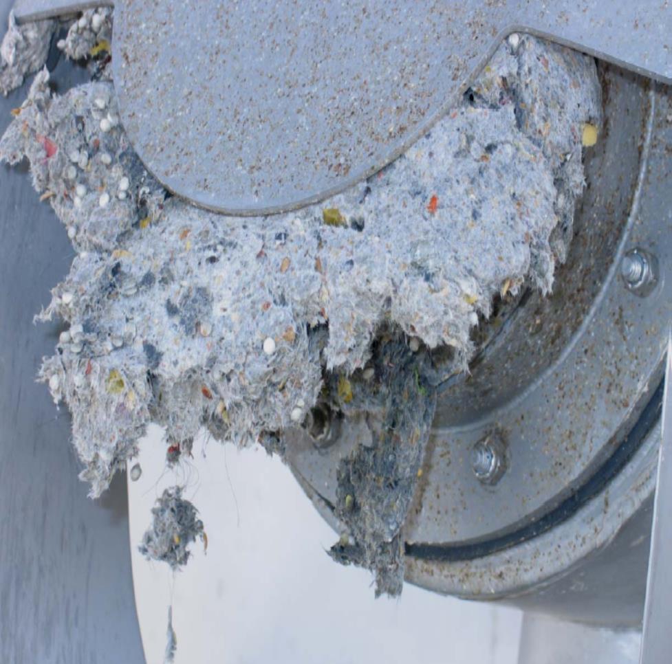 Primary Fine-Sieved Solids Pressed primary fine-screened solids exiting compression auger Solids removed right after the headworks at a wastewater treatment plant Composition (mainly): tissue paper,