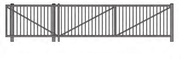 2 Rail Frame Only Gate 2 Rail 3/4 Picket (Standard Spacing) Universal or Spear Style Cantilever gates with standard picket spacing will NOT meet ASTM F2200 and UL-325