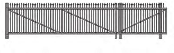 2 Rail ¾ Picket (Standard Spacing) 2 Rail 3/4 Double Picket Universal or Spear Style Cantilever gates with double picket spacing meets ASTM F2200 and UL-325  Adjacent