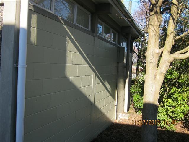 View of wall panels on southern side