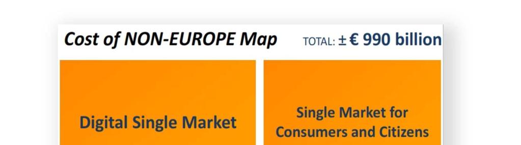 The Report Mapping the Cost of Non-Europe 2014/2019 In his speech Klaus WELLE highlighted that the report Mapping the Cost of Non- Europe 2014/2019 is offering a