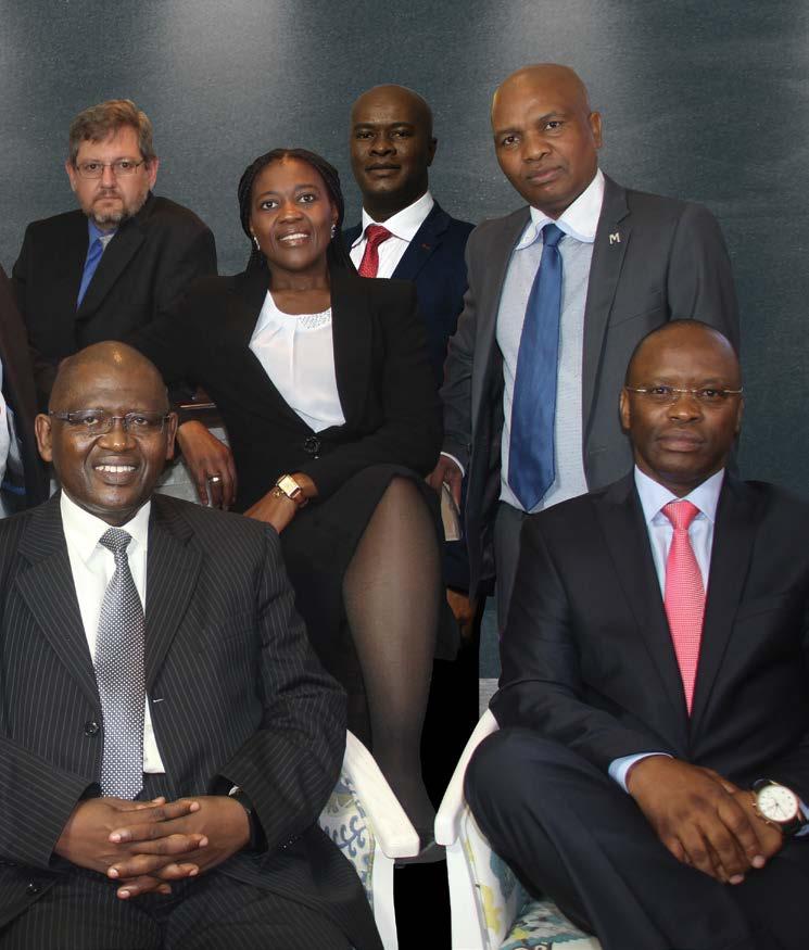 Financial Officer), Navy Simukonda (Chief Operations Officer) Back row (from left to right): Roak Crew (Executive Manager: Renewable Energy), Ncedo Wobiya (Executive