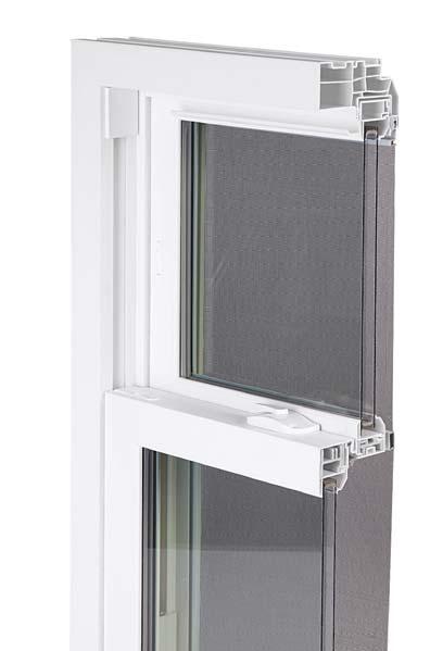 + Beveled mainframe offers a stylish exterior appearance + Dual push-button night latches position sashes for optimal ventilation + Integrated slim-line lift rail allows you to easily operate sash +