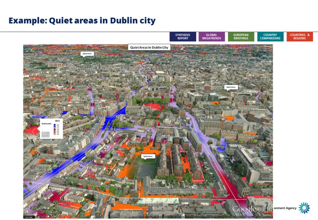 This picture shows an example of noise modelling performed in Dublin, Ireland.