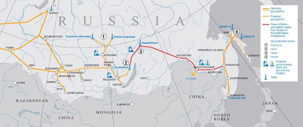 The Power of Siberia pipeline Implementation of infrastructure projects, among which the special importance for Russia to build a gas pipeline "Power