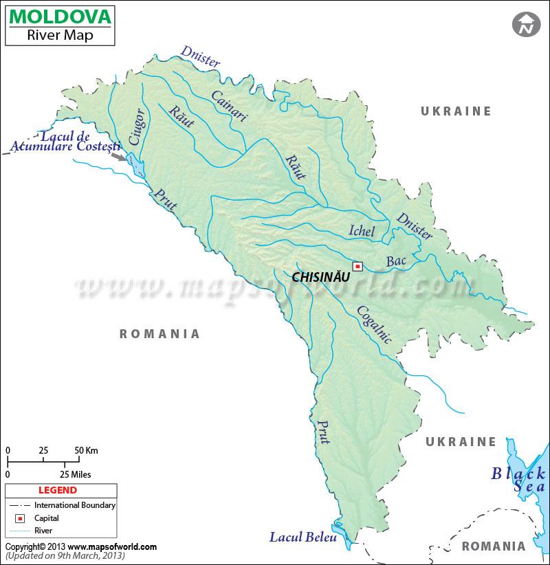 Moldova s water The surface waters of Moldova include: two transboundary rivers - Dniester (annual discharge ~10.7 km 3 ) and Prut (~2.9 km 3 ) some small rivers (total discharge ~1.