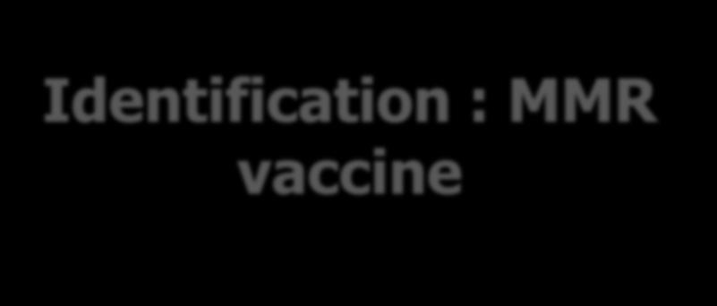 Identification : MMR vaccine Method: Seroneutralization