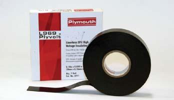 L969 PLYVOLT TM Linerless High Voltage Insulating Tape A 30 mil (0,76mm) EPR, self-bonding high voltage tape for insulating and jacketing splices through 69kV.