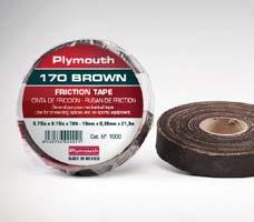 170 BROWN Friction Tape A high quality cotton fabric coated on both sides with a brown rubber adhesive compound which provides good adhesion to all types of surfaces.