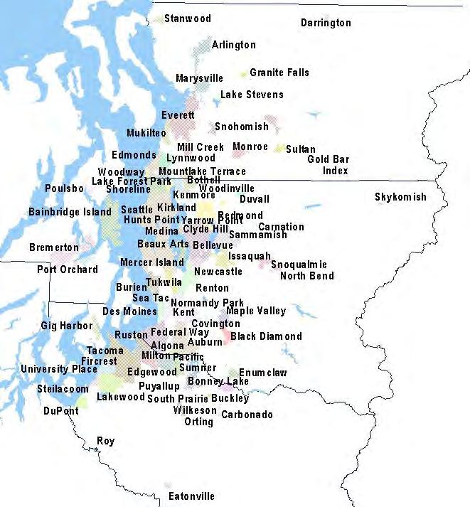 Puget Sound Regional Council The Region: 4 counties 82 cities and towns Hundreds of special districts PSRC Responsibilities: Regional Growth, Economic and