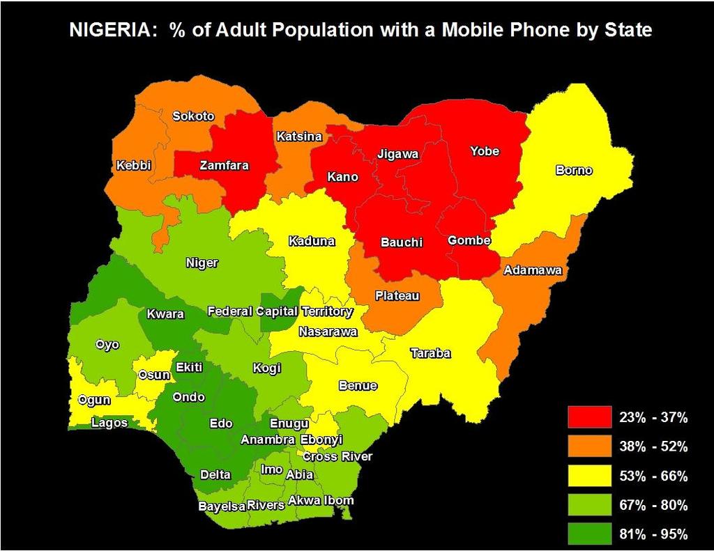 Ownership of Mobile Phones by State CBN s Cash-less Policy States