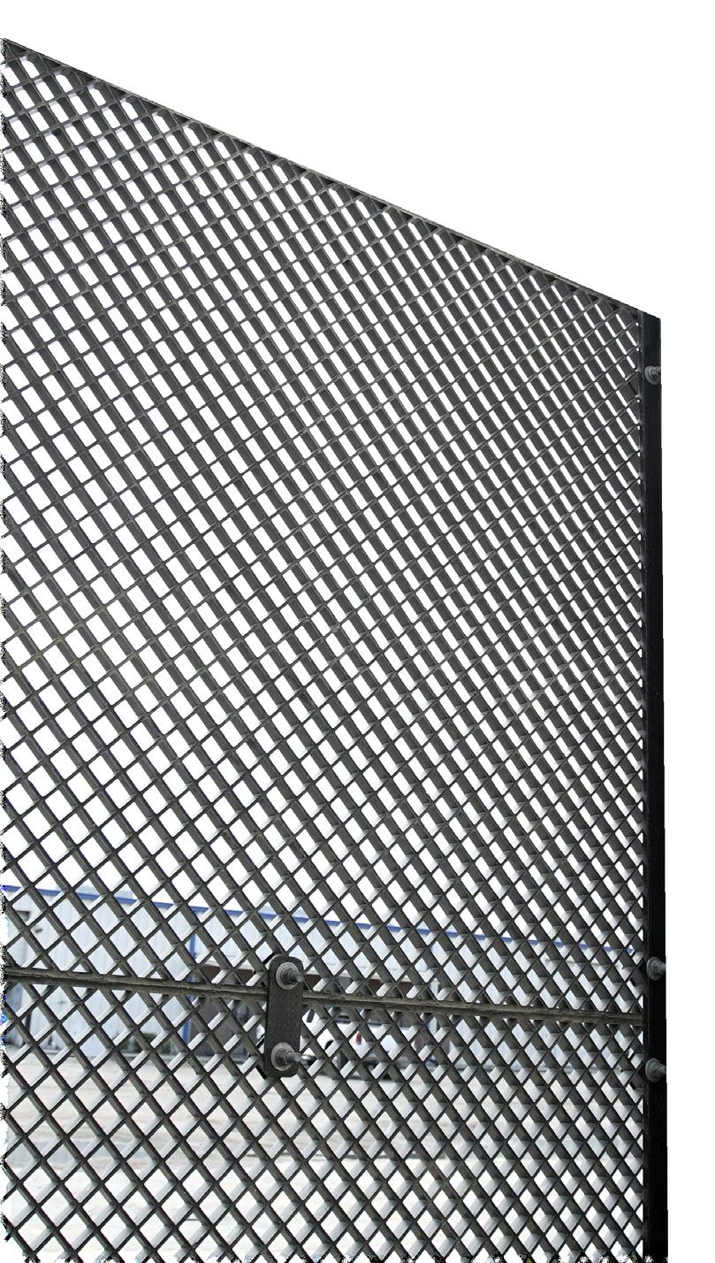 DIAMOND MESH AIMS International Diamond Mesh ENC security fence designs are 4 wide x 12 long x 1 thick Compression Molded Panels.