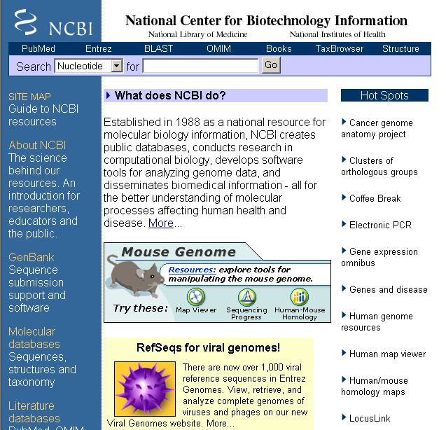 NCBI Home Page http://www.ncbi ncbi.nlm.nih.