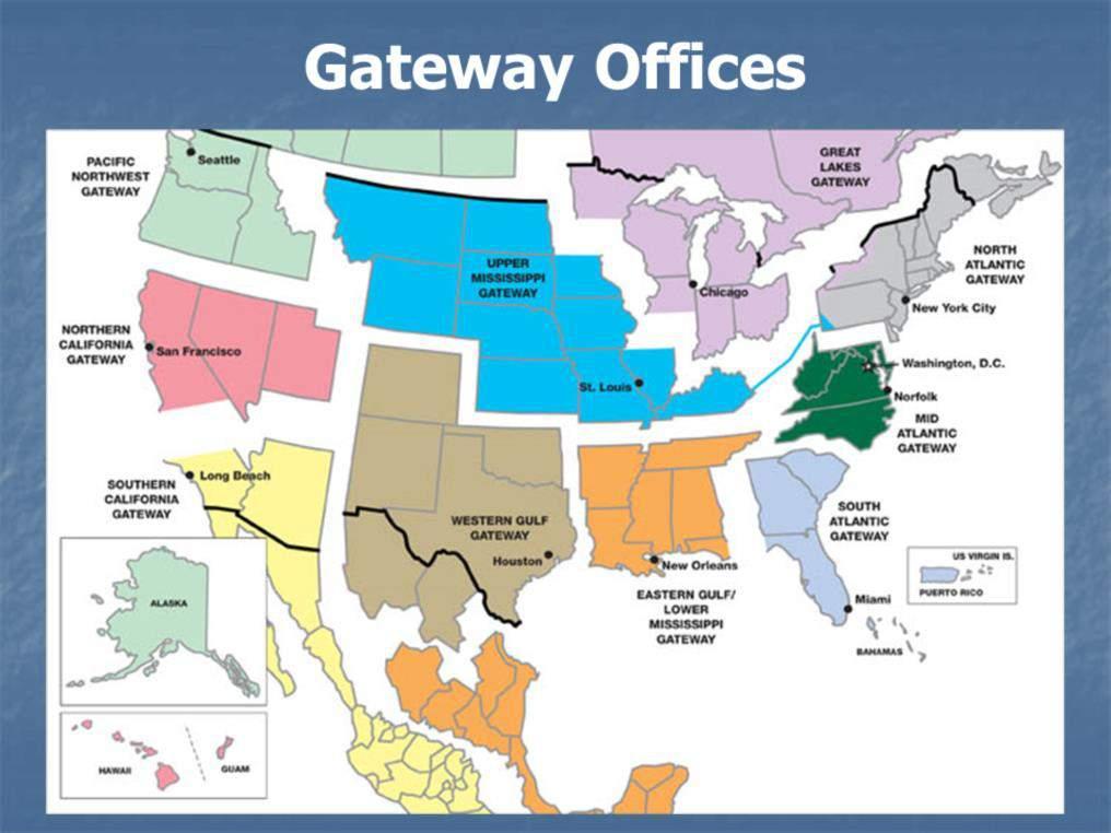 Here s were the Gateway Offices are located to