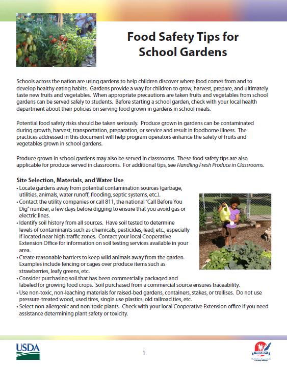 School Garden Safety Tips Water sources Soil