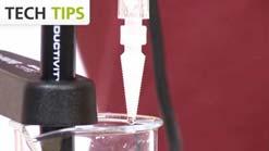 1. Set the range switch on the sensor. 2. Thoroughly rinse the lower section of the probe using distilled or deionized water. 3.