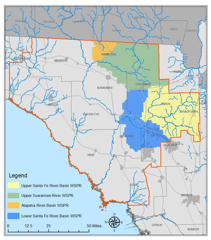 Existing and Proposed Water Supply Planning Regions Upper Santa Fe River Basin (existing) Lower