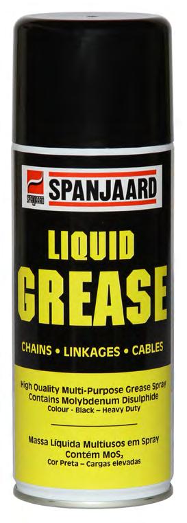 LIQUID GREASE Penetrates like oil, lubricates like grease for chains, linkages and cables. Combines the advantages of grease with those of lubricating oil.