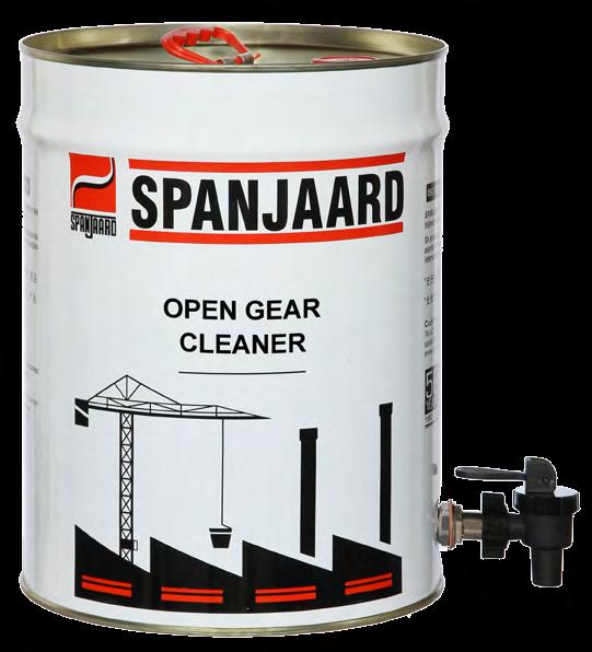 OPEN GEAR CLEANER Contains a blend of solvents which facilitate the cleaning of the bituminous-based gear