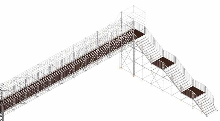 All measures concerning collective safety are guaranteed.. Safety guardrails, platforms and non-slip steps. Versatile system.