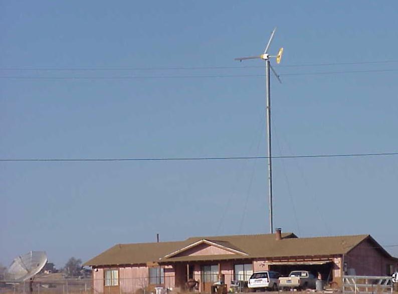 On-Grid Home with Wind System Tehachapi, CA Bergey Excel wind turbine, 23 ft rotor, 10 kw Total installed