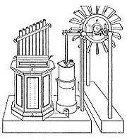 The wind wheel of the Greek engineer Heron of