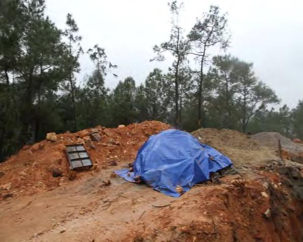 Construction material is covered and stored, Nghi Loc, Nghe An (second half year 2013) Figure 2. The existing environmental situation in the 220 kv Thanh Hoa-Vinh T/L Subproject site 2.1.3 Impact on Nghi Loc Protection Forest 26.