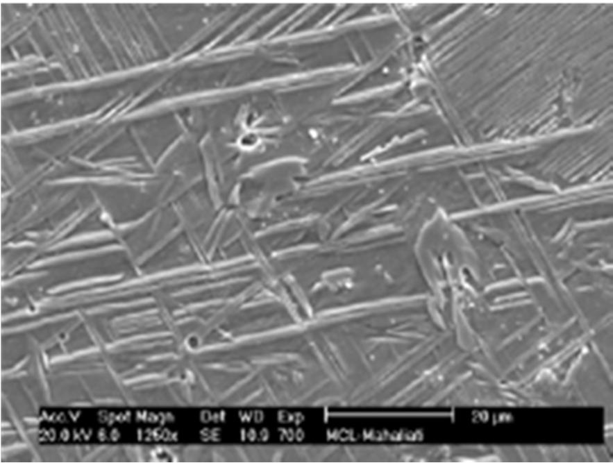 magnified image. Fig. 6. a. SEM image of alloy aged at 700 oc for 70 min, b. magnified image. The superelastic behavior of the alloys is summarized in Table. 2.