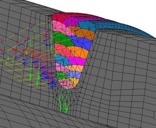 moving data between two finite element models is used to map residual stresses fields between the