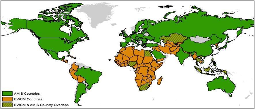 Countries Covered by Crop Monitors