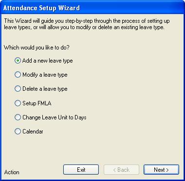 Attendance Set-up - Create Unique Leave Types Wizard technology makes it easy to