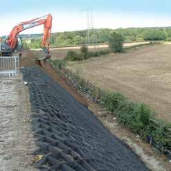 Geocell is fabricated using a geotextile so it is permeable and allows water to flow between cells encouraging drainage and vegetation.