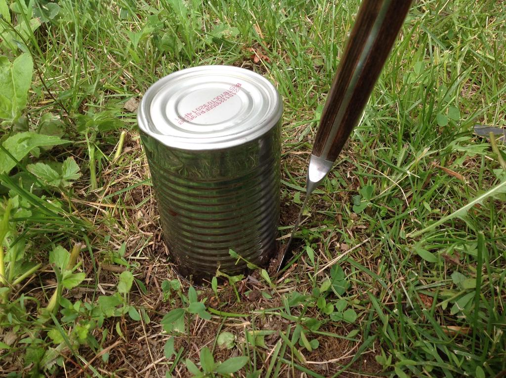 Now cut a core that will fit into the funnel of your extractor- a soup can